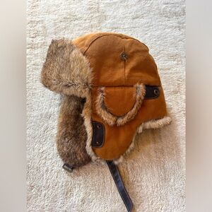 Nathaniel Cole trapper hat rabbit fur trim